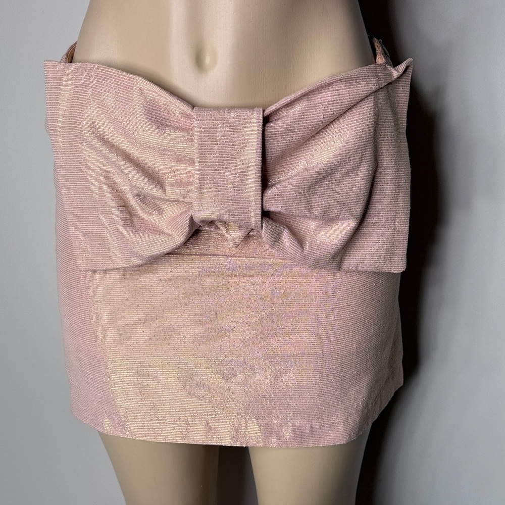 Leona by Lauren Leopard Pink Mini Skirt with Bow Waist